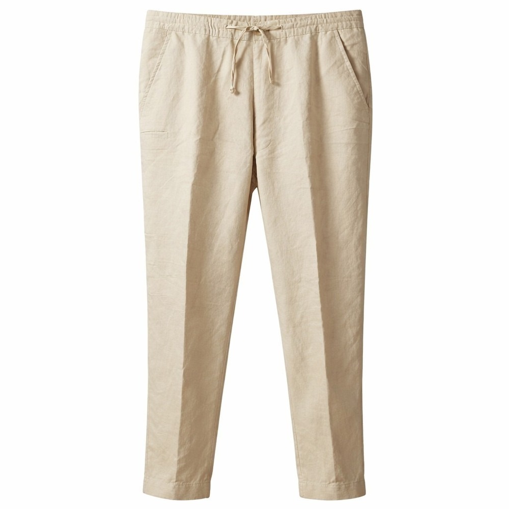 LINEA UOMO Linen Blend Fully Lined Trouser Pant Sz 34x34 Beige Resortwear Beach*